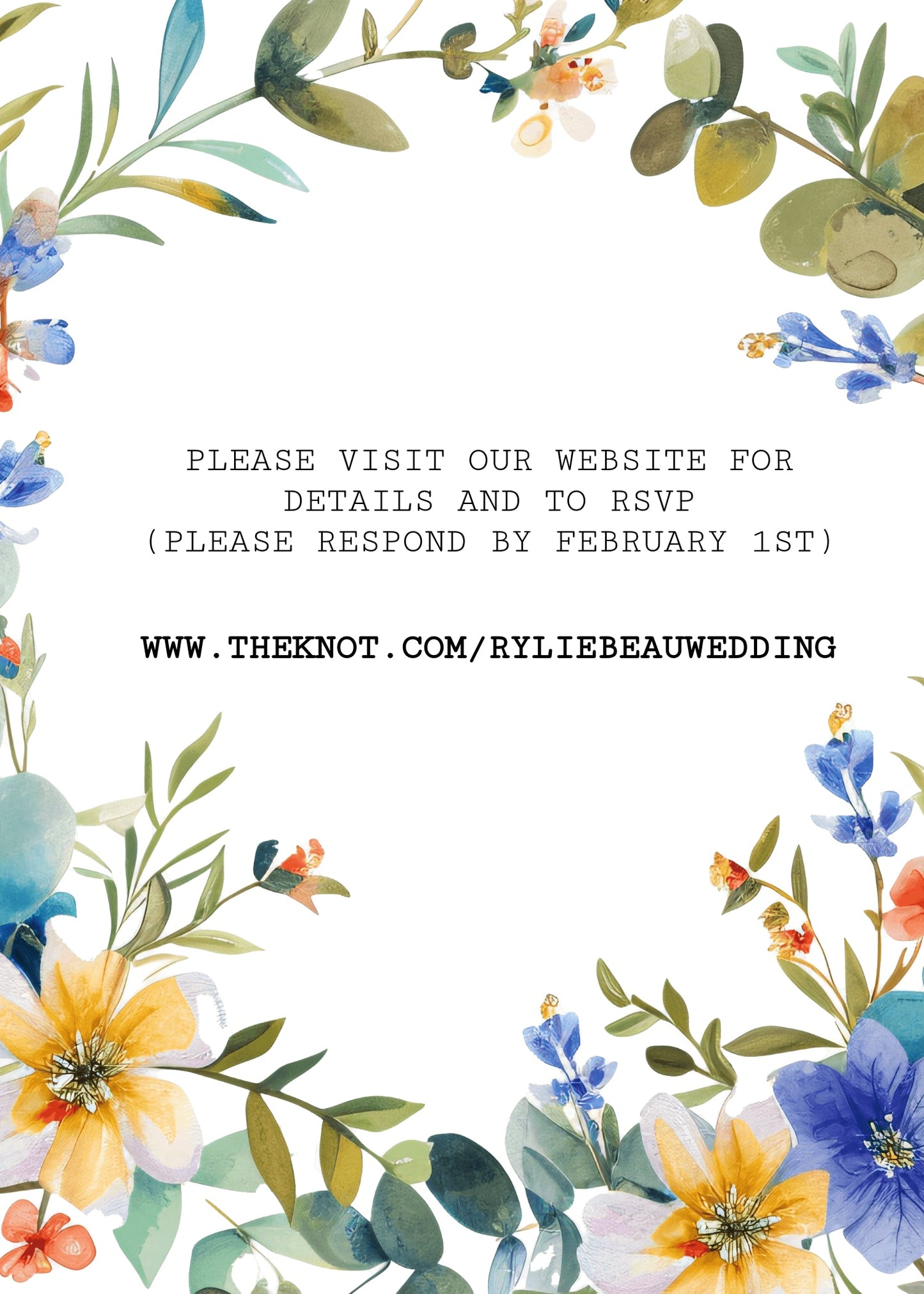 Floral Wedding Invitation Template - Printable & Digital