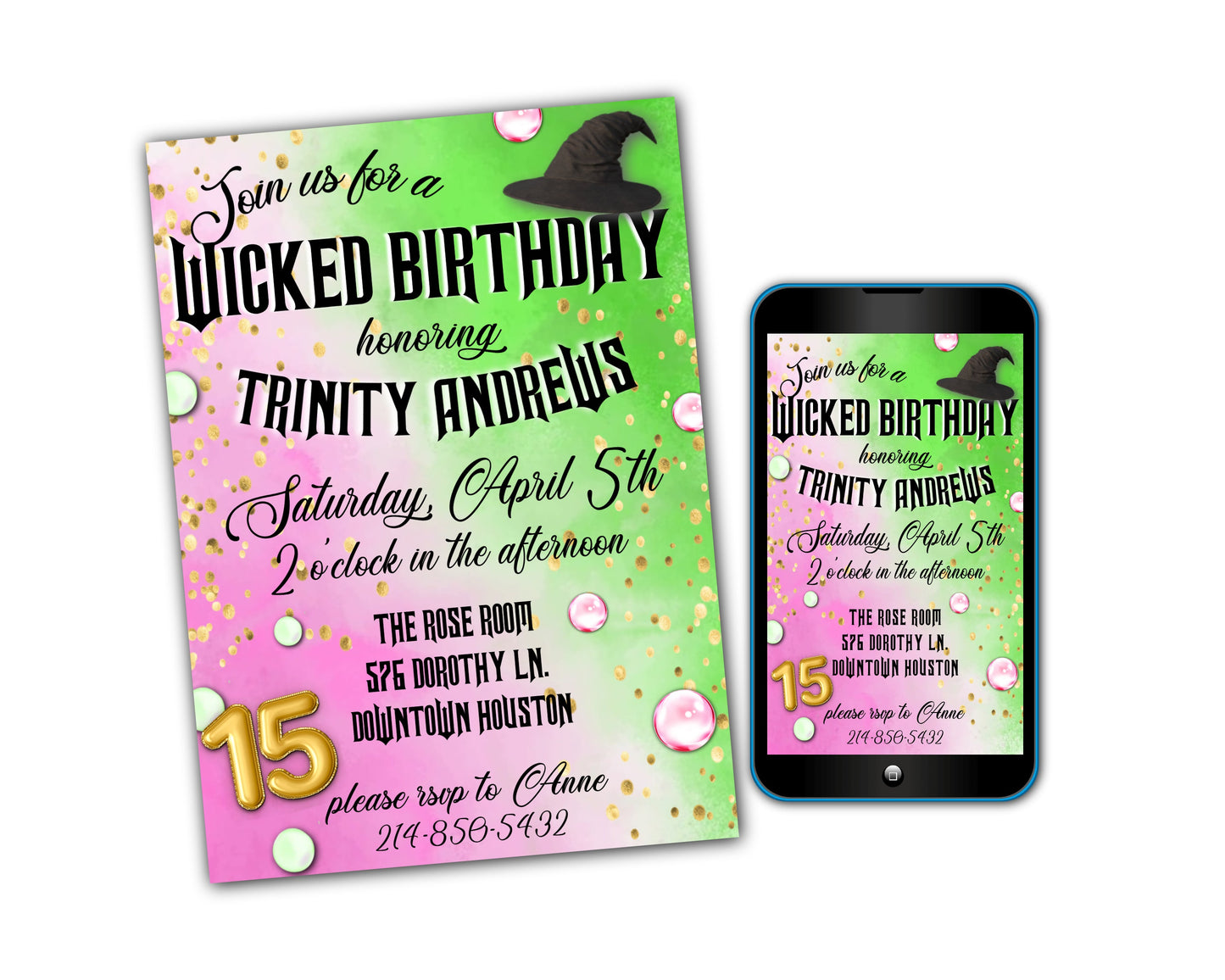 Wicked Birthday Party Invitation Template - Printable & Digital