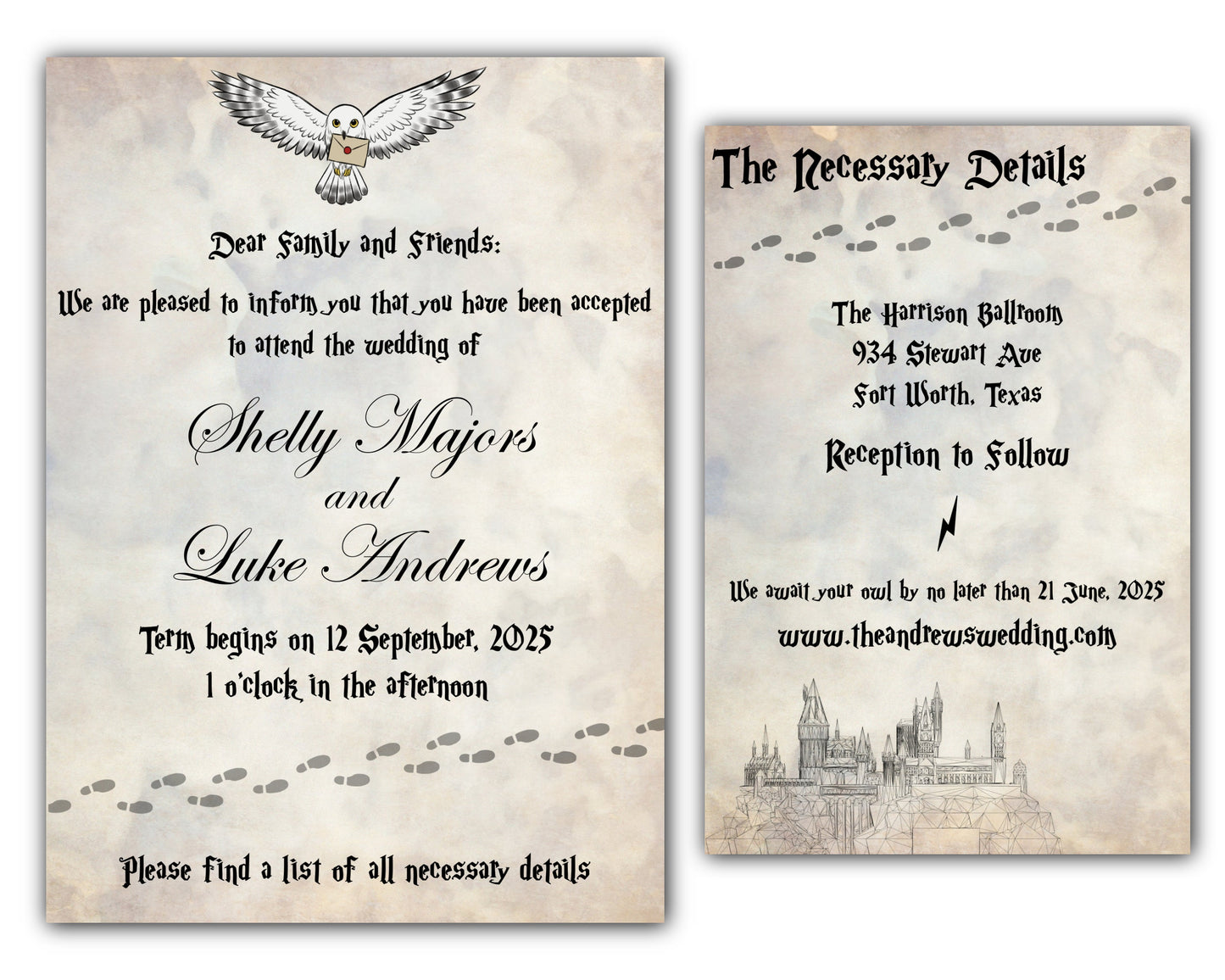 Magical Harry Potter Wedding Invitation Template - Printable & Digital