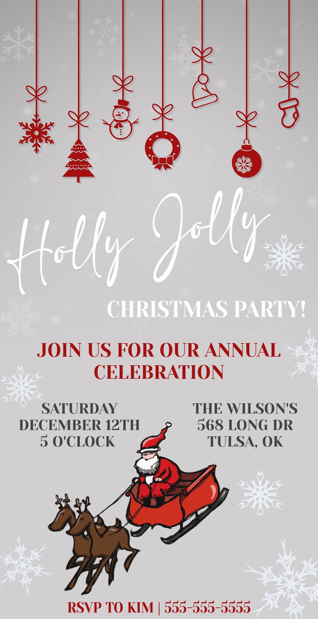 Christmas Party Invitation Template - Digital & Printable