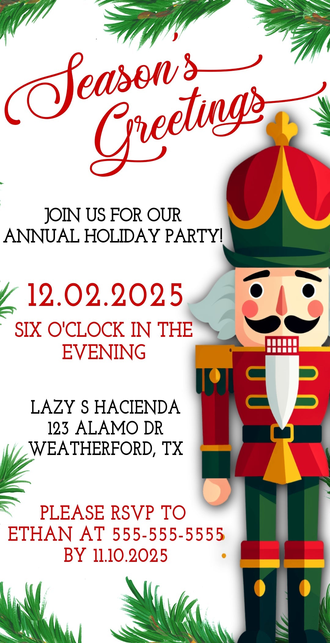 Christmas Party Invitation Template - Digital & Printable