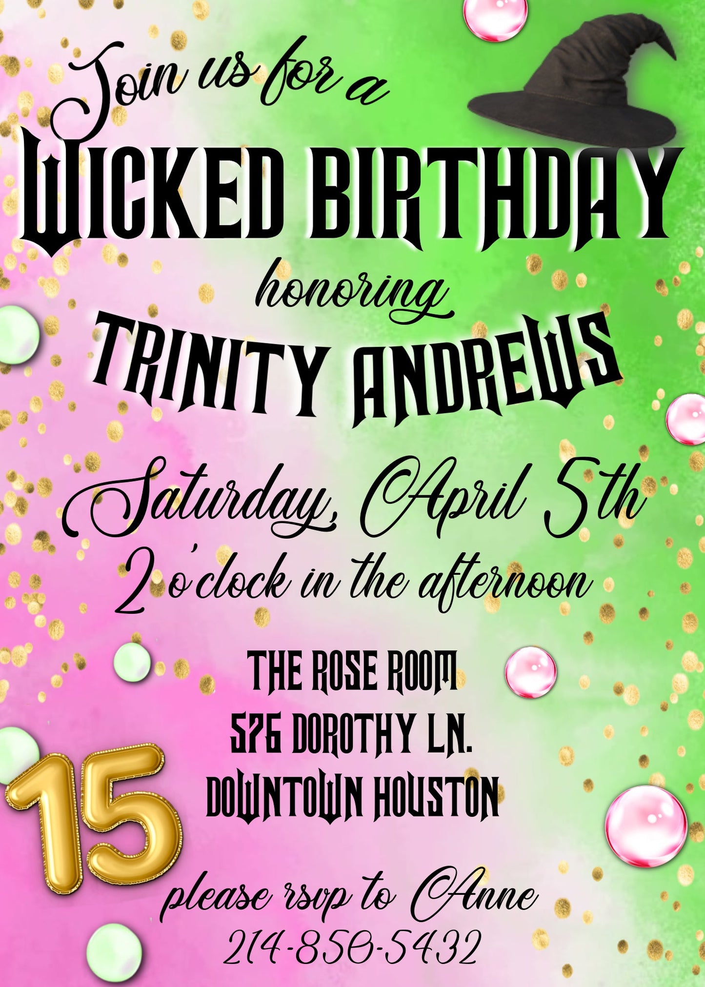 Wicked Birthday Party Invitation Template - Printable & Digital