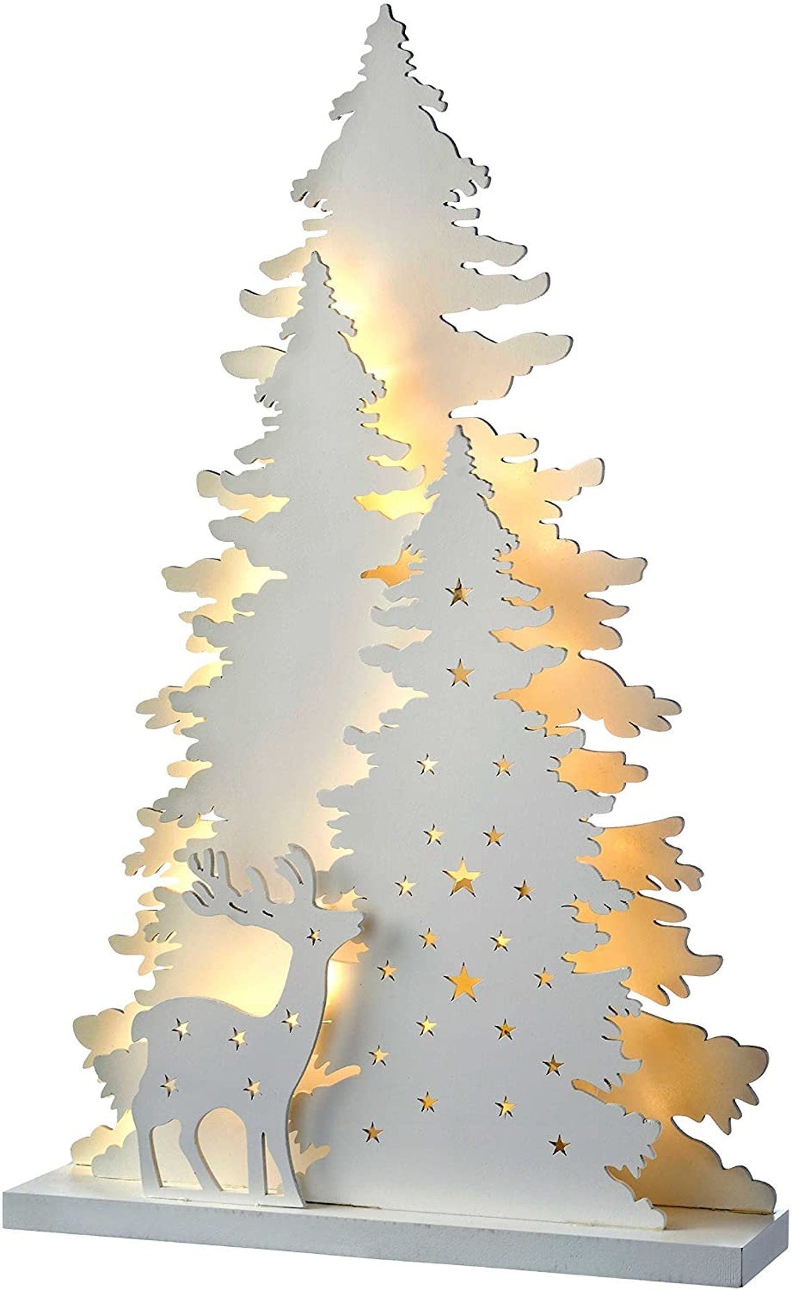 Christmas Ornament Xmas Festive Tree Deer Laser Cut Light Up Decoration CDR dxf svg PDF File