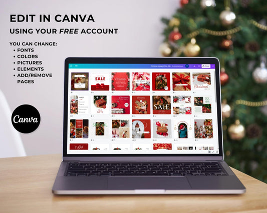 Christmas Instagram Post and Story Templates, Editable