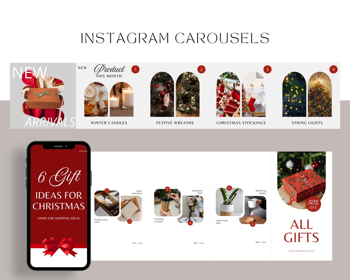 Christmas Instagram Post and Story Templates, Editable