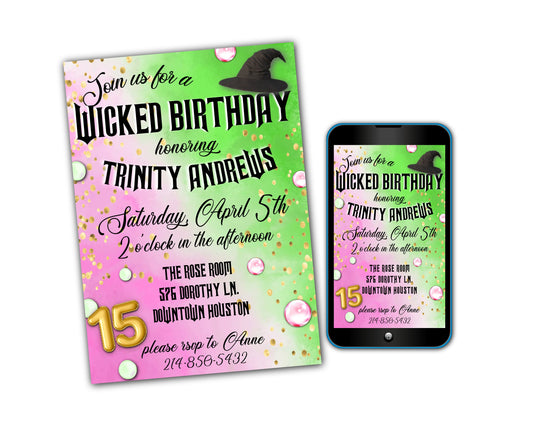 Wicked Birthday Party Invitation Template - Printable & Digital
