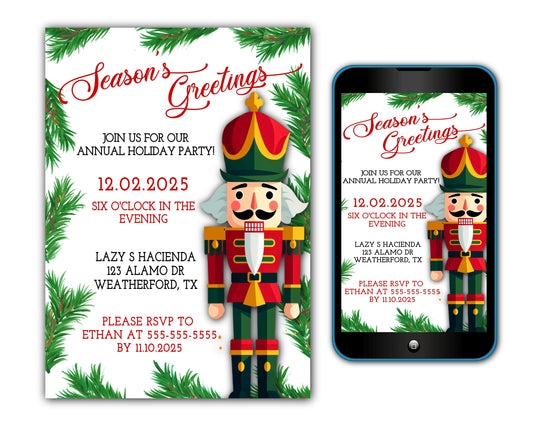 Christmas Party Invitation Template - Digital & Printable