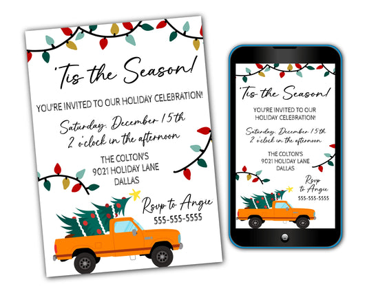 Christmas Party Invitation Template - Digital & Printable